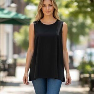 Athleta Zephyr Refined Silky Tank in Black Featherweight Minimalist Women's L